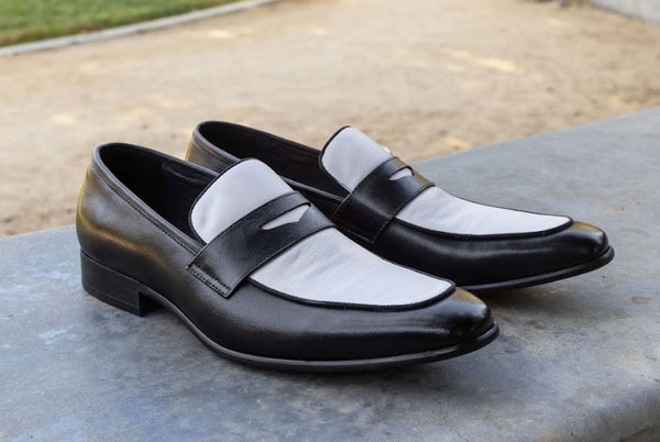 Maurice Calfskin Spectator Loafer - Black/White
