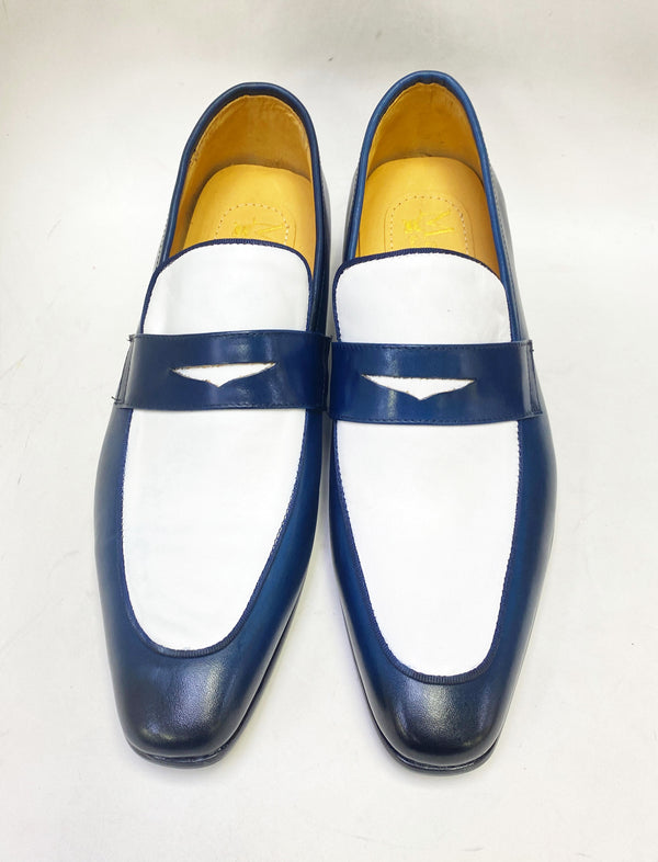Maurice Calfskin Spectator Loafer - Navy/White