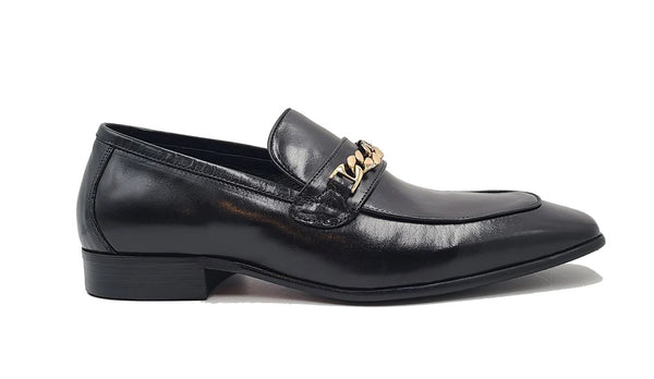 C&E Shoes Leather Loafer - Black