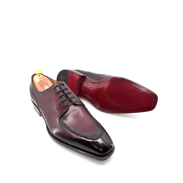 Ugo Vasare "Norman" Calfskin Lace-Up Split-Toe Derby - Burgundy