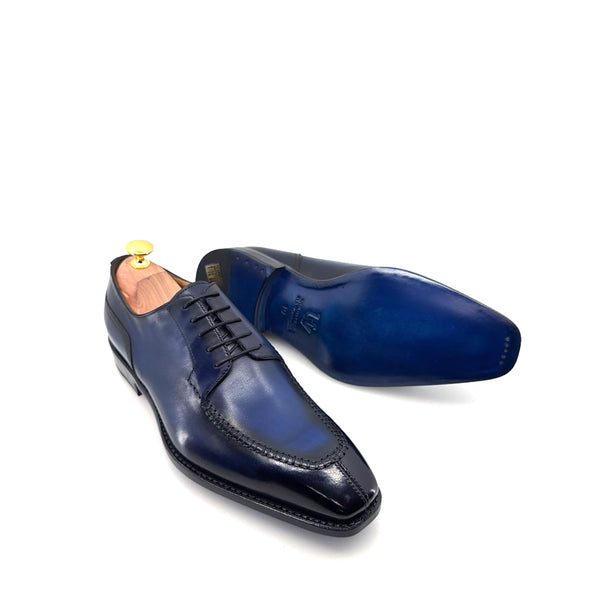 Ugo Vasare "Norman" Calfskin Lace-Up Split-Toe Oxford - Navy