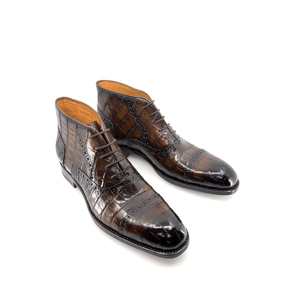 Ugo Vasare Alligator Boot - Brown