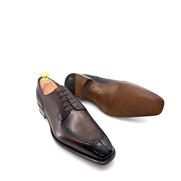 Ugo Vasare "Norman" Calfskin Lace-Up Split-Toe Oxford -Brown