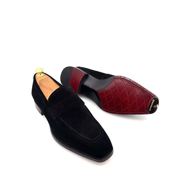 Maurice E Suede Penny Loafer - Black