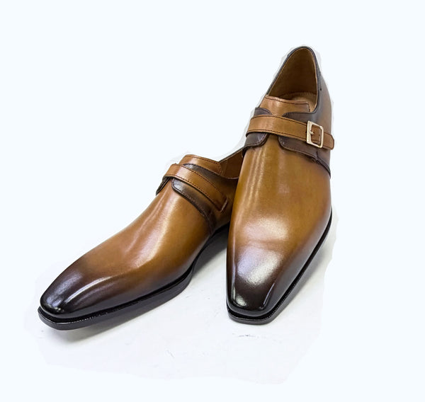 Ugo Vasare Calfskin Monkstrap - Caramel