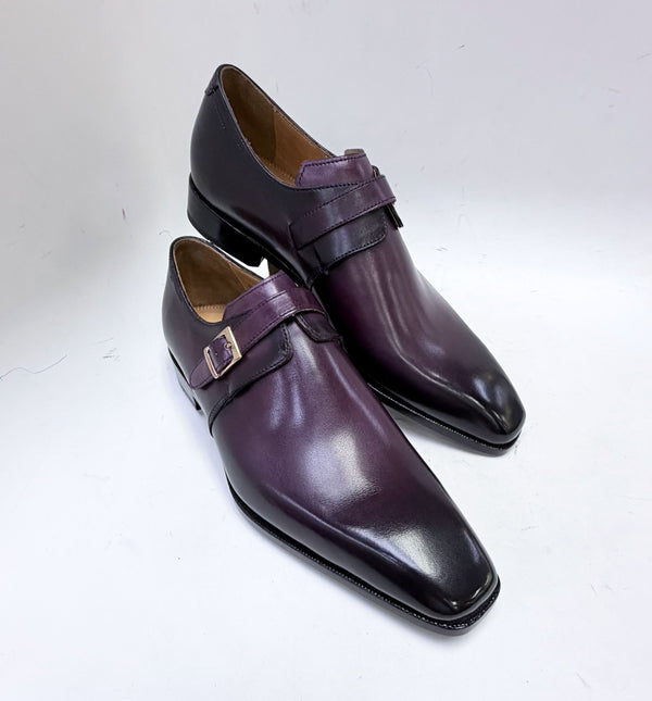 Ugo Vasare Monkstrap Calfskin Shoe - Purple