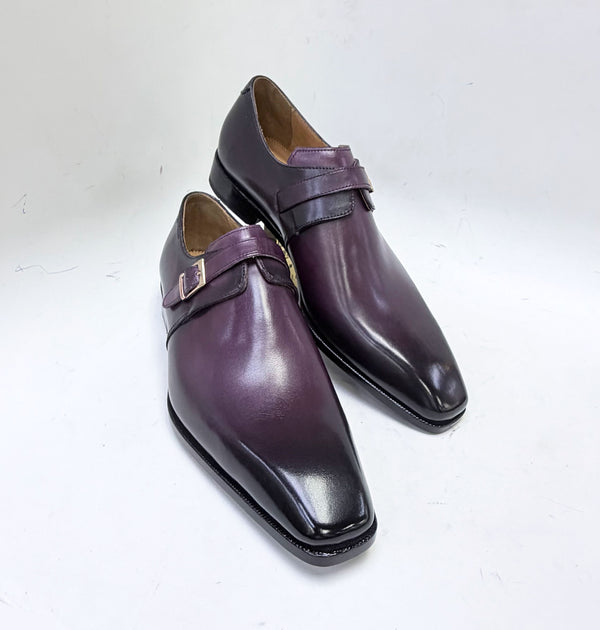 Ugo Vasare Monkstrap Calfskin Shoe - Purple