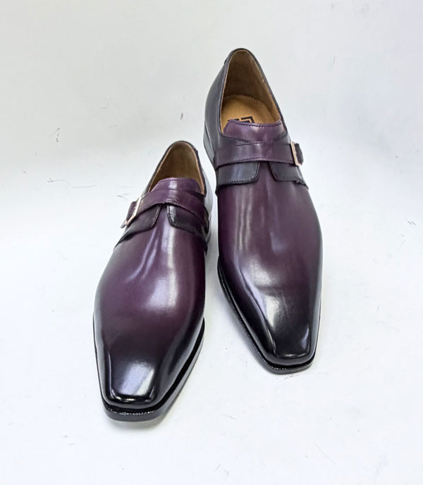 Ugo Vasare Monkstrap Calfskin Shoe - Purple