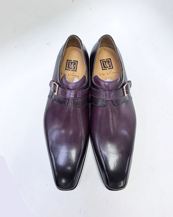 Ugo Vasare Monkstrap Calfskin Shoe - Purple