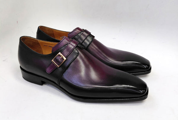 Ugo Vasare Monkstrap Calfskin Shoe - Purple