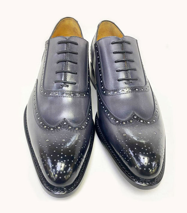 Ugo Vasare Wingtip Calfskin Oxford - Grey