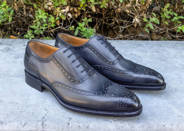Ugo Vasare Wingtip Calfskin Oxford - Grey