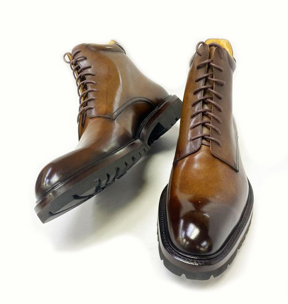 Ugo Vasare Lace-Up Calfskin Boot - Brown