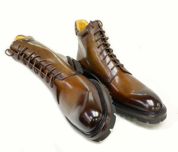 Ugo Vasare Lace-Up Calfskin Boot - Brown