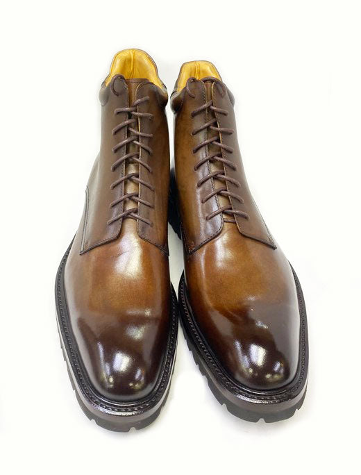 Ugo Vasare Lace-Up Calfskin Boot - Brown
