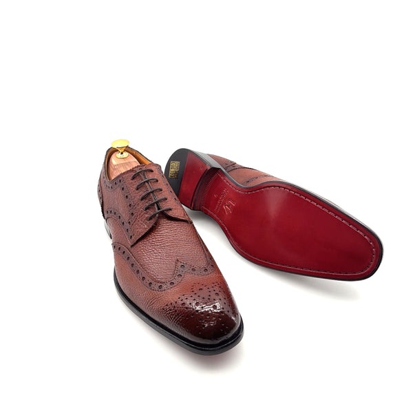 Ugo Vasare Llama Leather Wingtip Oxford - Tan