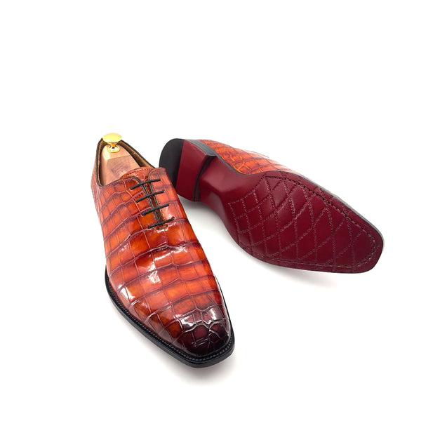 Maurice Custom Alligator Lace-Up Collab with Mr. Maximoff 3.0 - Magma