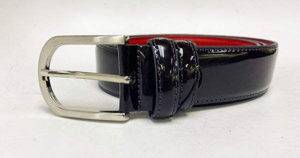 C Collection Patent Leather Belt - Brown