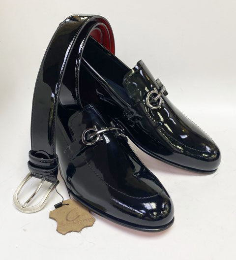 C Collection Leather Belt - Black