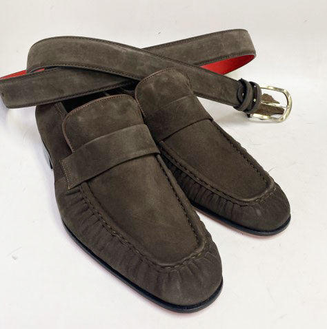 C Collection Suede Belt - Brown