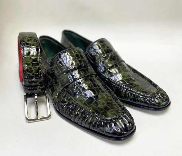 C Collection Leather Loafer - Green