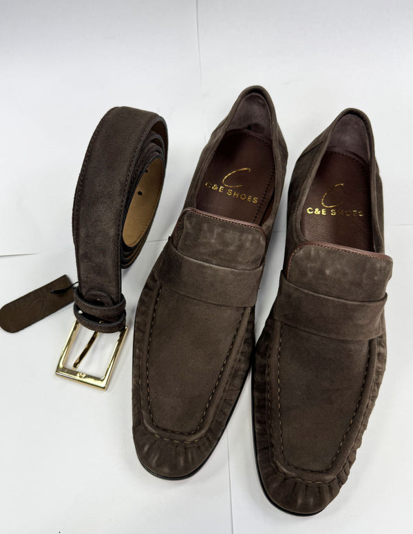 C Collection Suede Loafer - Brown