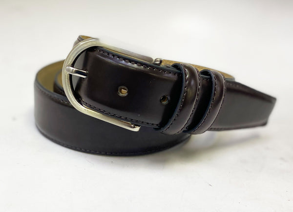 C Collection Leather Belt - Burgundy