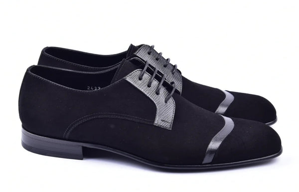 Corrente Suede Lizard Oxford - Black