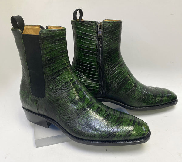 Ugo Vasare Lizard Leather Boot - Green