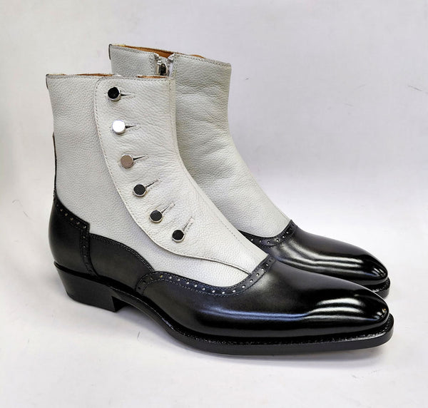 Ugo Vasare Liam Calfskin Boots - Black/Beige