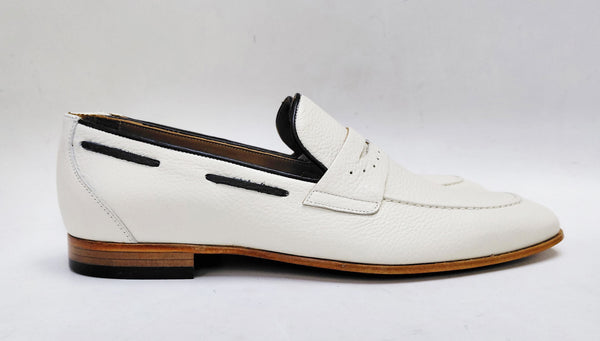 C Collection Deerskin Loafer - Bone/Navy