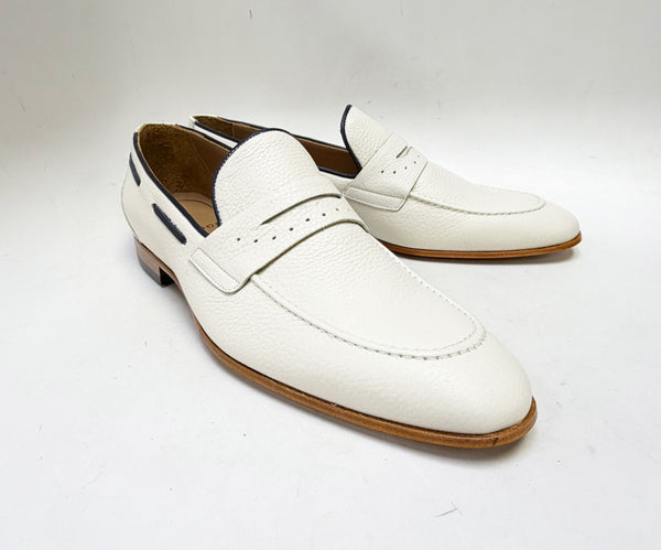 C Collection Deerskin Loafer - Bone/Navy