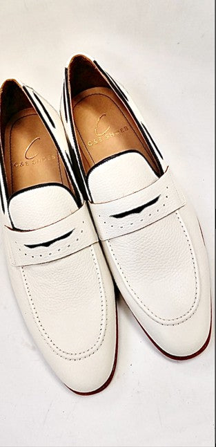 C Collection Deerskin Loafer - Bone/Navy