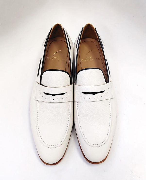 C Collection Deerskin Loafer - Bone/Navy