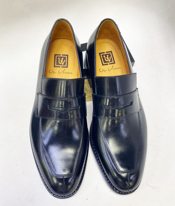Ugo Vasare Cordovan Penny Loafer - Black
