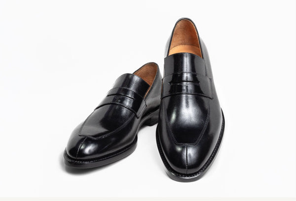 Ugo Vasare Cordovan Penny Loafer - Black