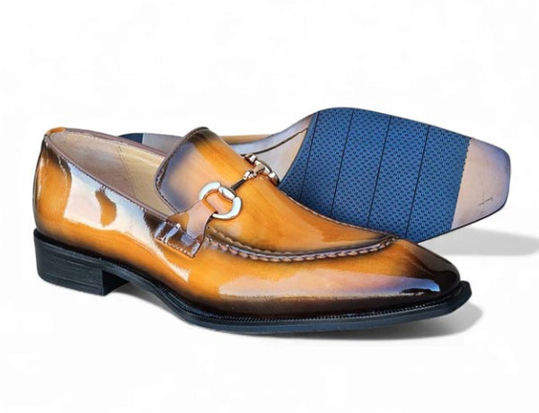 Carrucci Patent Leather Loafer - Cognac