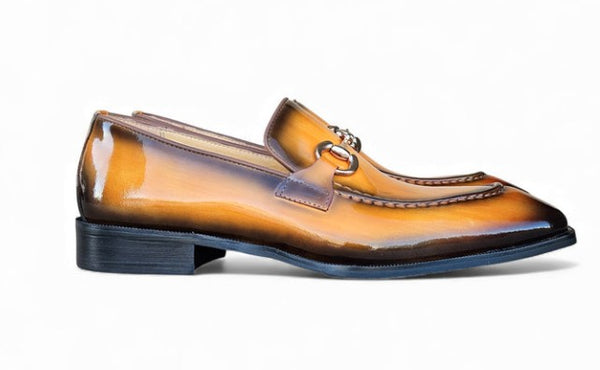 Carrucci Patent Leather Loafer - Cognac