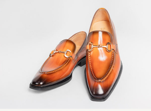 Carrucci Patent Leather Loafer - Cognac