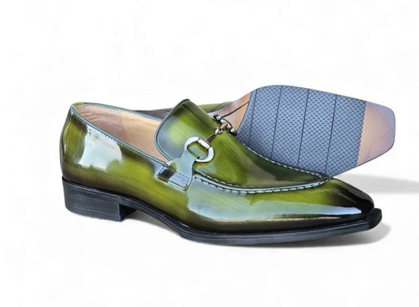 Carrucci Horsebit Patent Loafer - Green