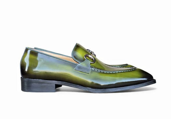 Carrucci Horsebit Patent Loafer - Green