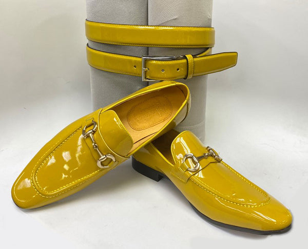 Maurice Shiny Calfskin Loafer - Mustard