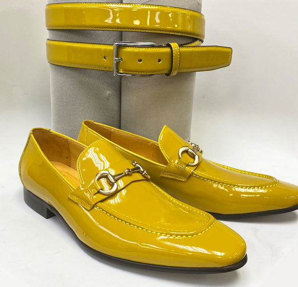Maurice Shiny Calfskin Loafer - Mustard