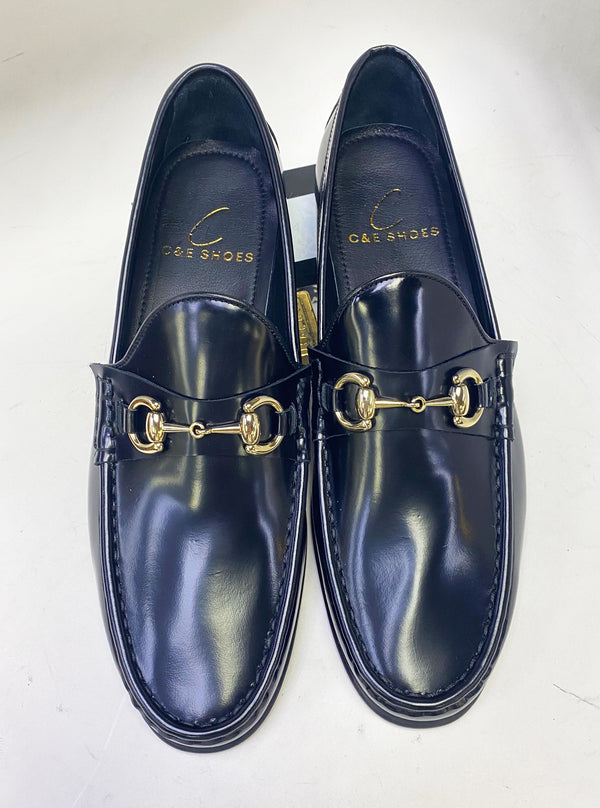 C Collection Leather Loafer - Black