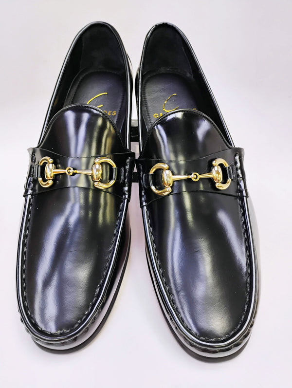 C Collection Leather Loafer - Black