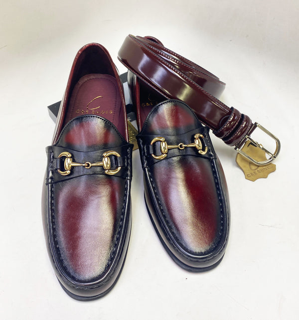 C Collection Leather Loafer - Burgundy