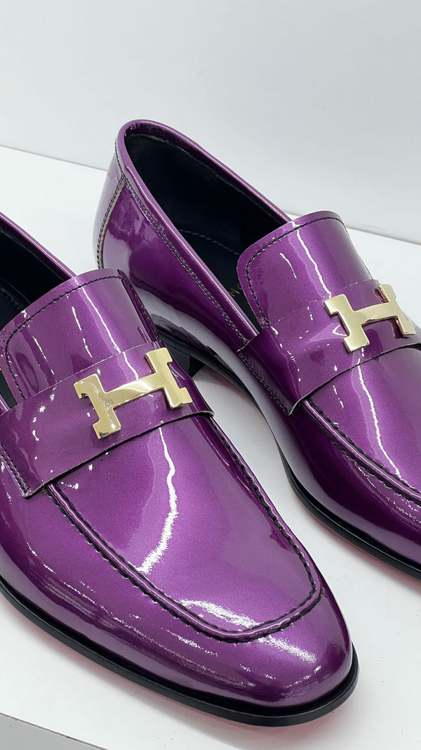 C Collection Patent Leather H Loafer - Purple