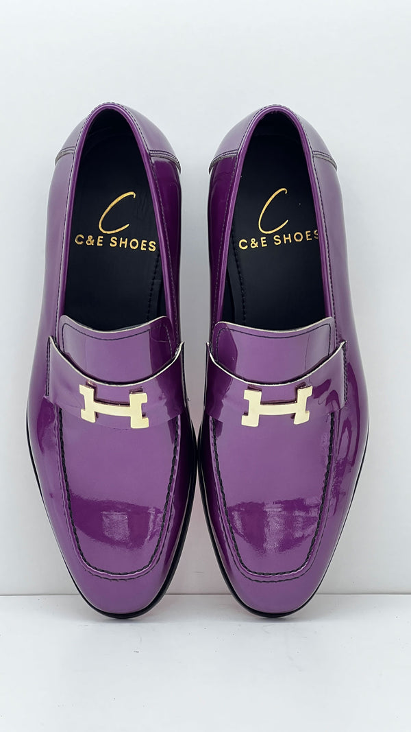 C Collection Patent Leather H Loafer - Purple