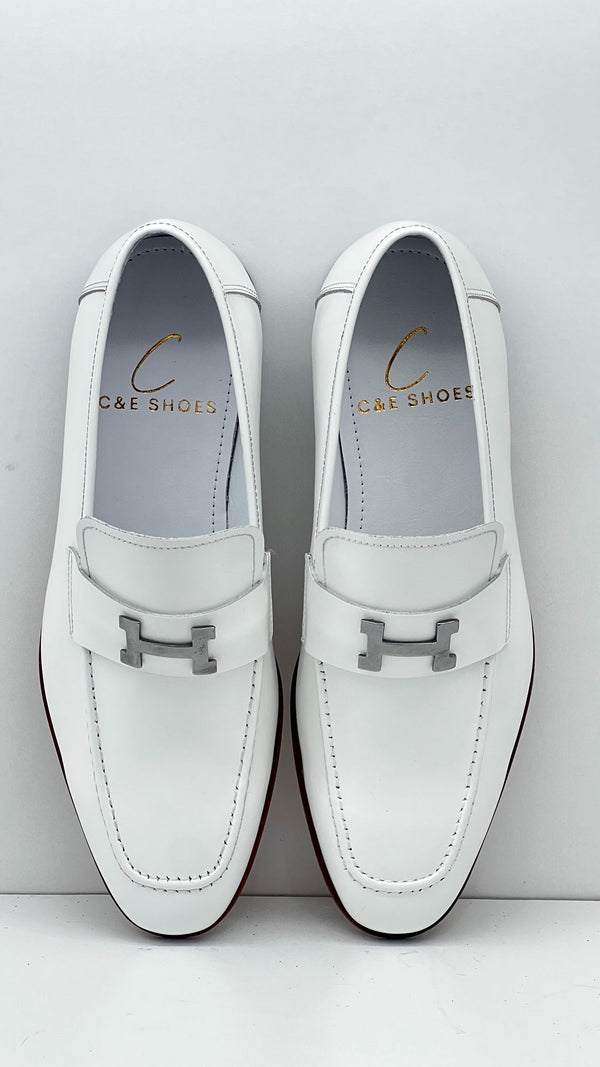 C Collection Patent Leather H Loafer - White