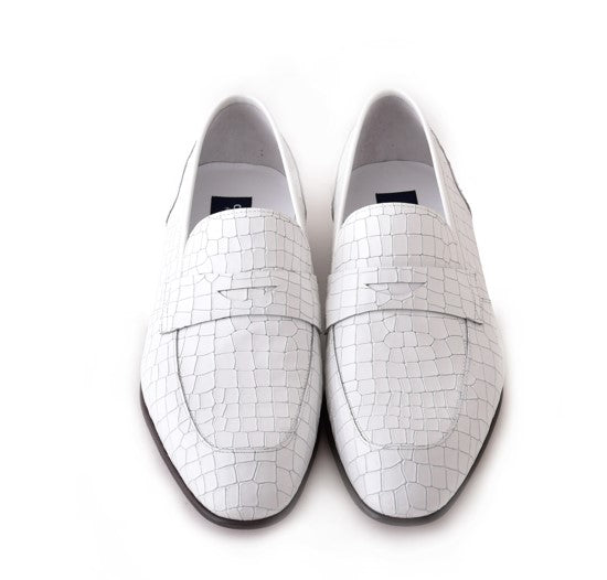 Corrente Calfskin Penny Loafer - White